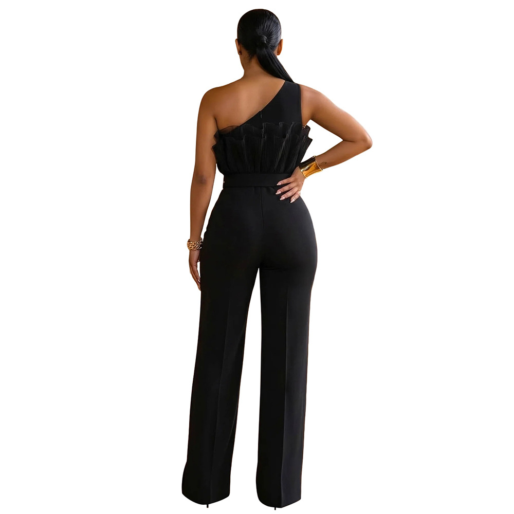 Slim pure European style jumpsuit fashion sexy long pants