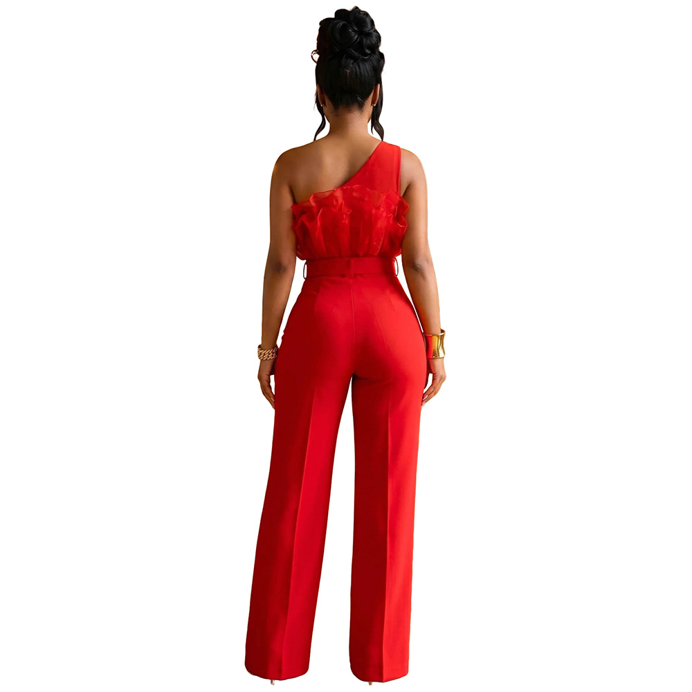 Slim pure European style jumpsuit fashion sexy long pants