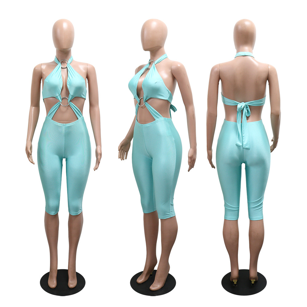 Pure halter jumpsuit fashion five pants for women