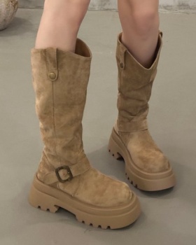 Thick crust lady thigh boots winter broadcloth boots