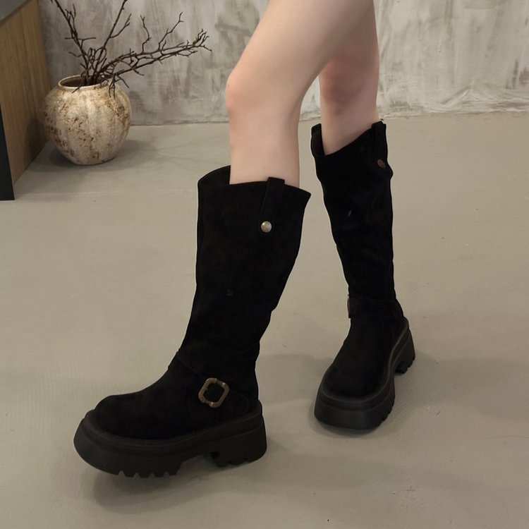 Thick crust lady thigh boots winter broadcloth boots