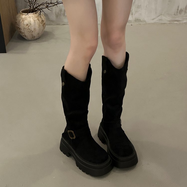 Thick crust lady thigh boots winter broadcloth boots