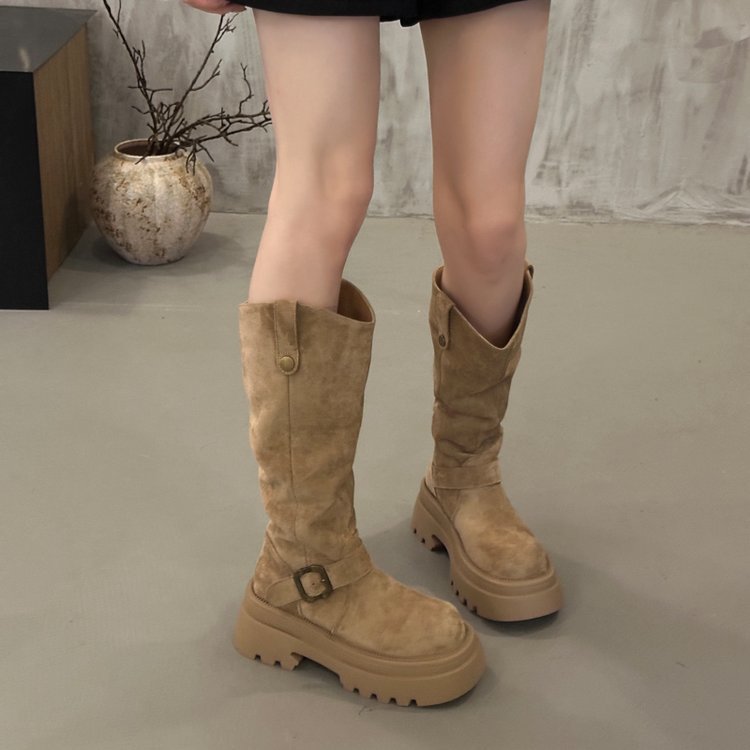 Thick crust lady thigh boots winter broadcloth boots