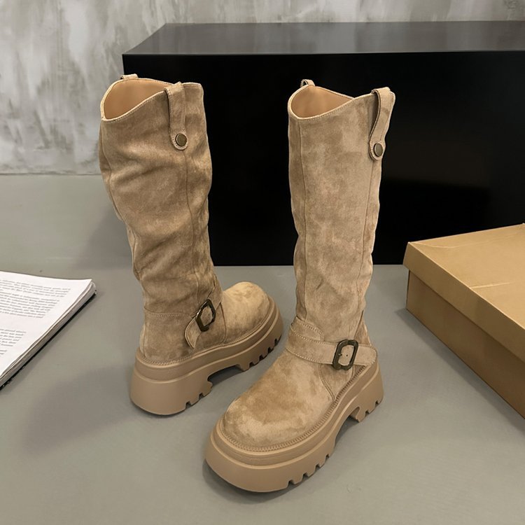 Thick crust lady thigh boots winter broadcloth boots
