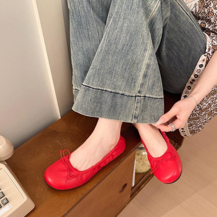 Lady low lazy shoes France style four seasons flattie