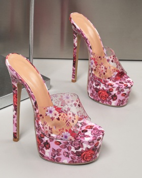 Leopard all-match wears outside slippers for women