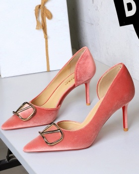 European style metal formal dress pointed shoes for women