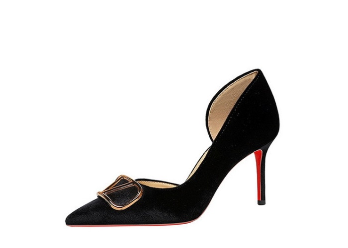 European style metal formal dress pointed shoes for women