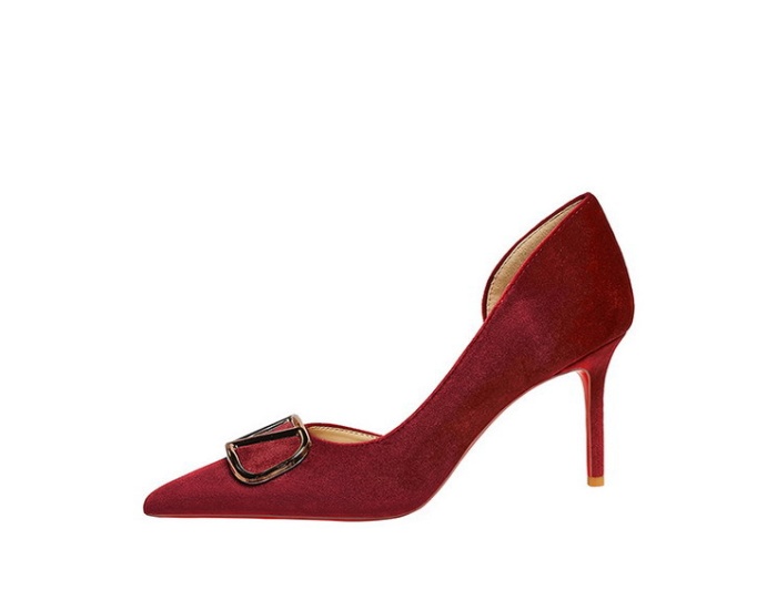 European style metal formal dress pointed shoes for women