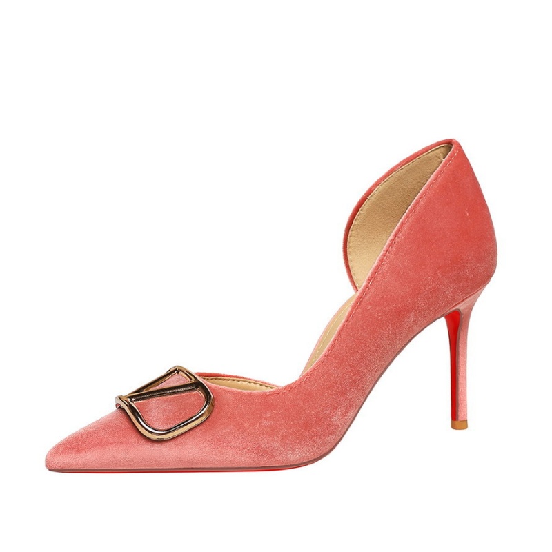 European style metal formal dress pointed shoes for women