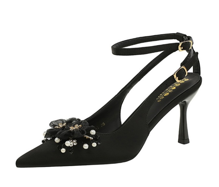France style flowers shoes satin high-heeled shoes
