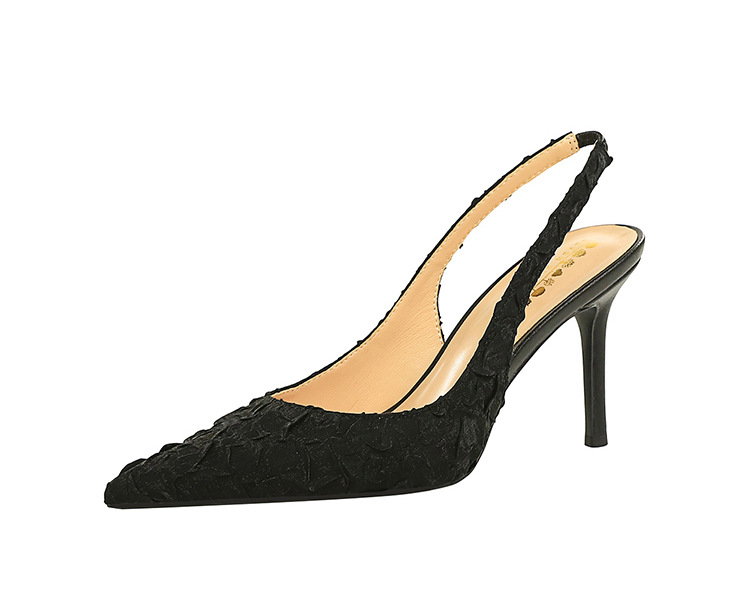 Banquet high-heeled fold pointed low temperament fine-root sandals