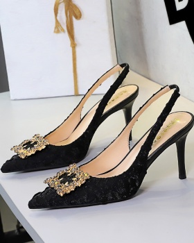European style banquet stilettos side buckle sandals