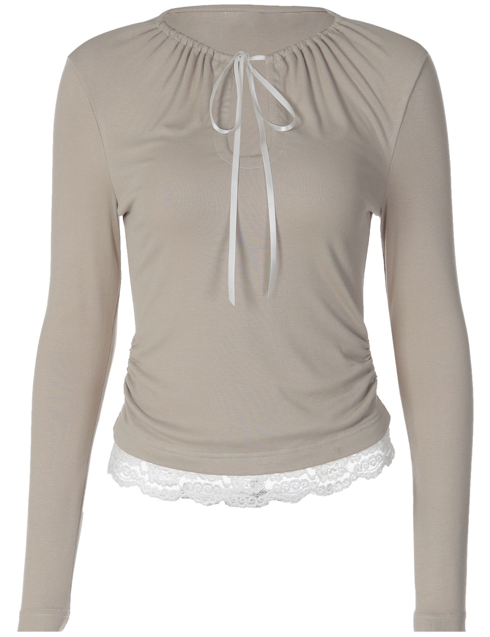 Long sleeve lace T-shirt fashion bottoming shirt for women