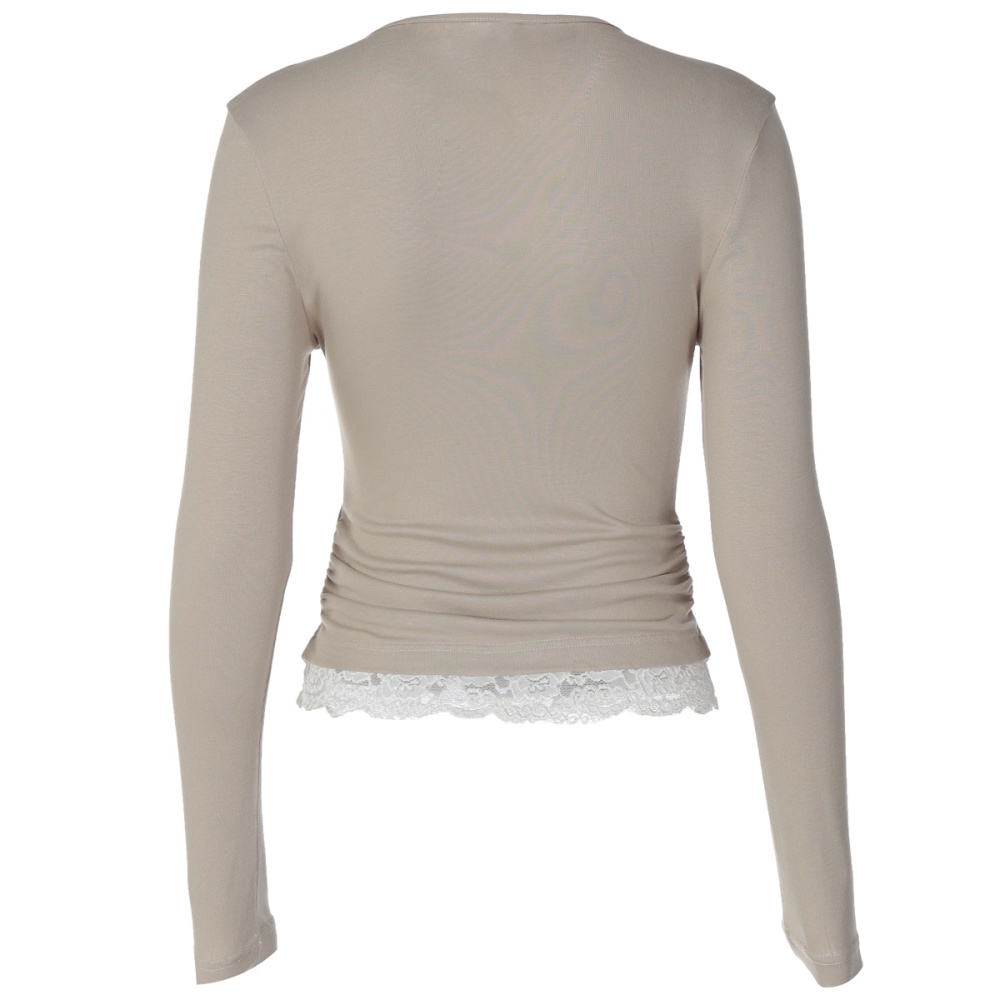 Long sleeve lace T-shirt fashion bottoming shirt for women