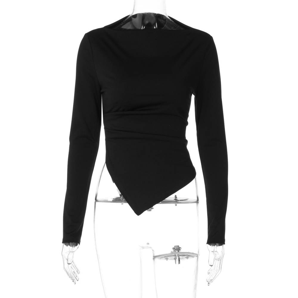 Slim fold tops long sleeve T-shirt for women
