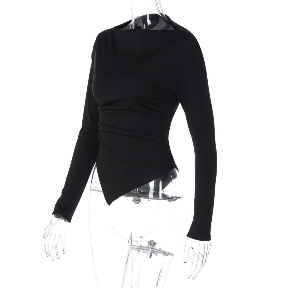 Slim fold tops long sleeve T-shirt for women