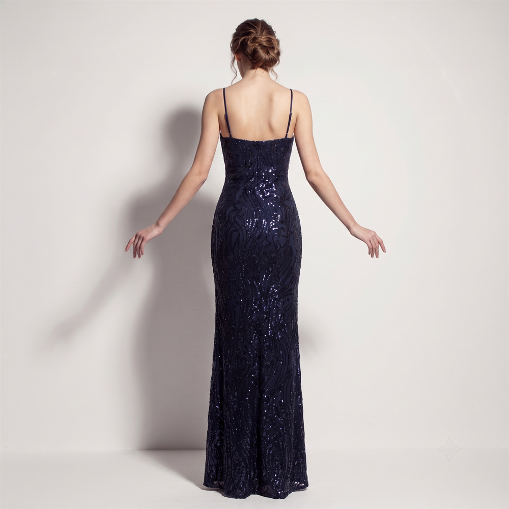 Banquet sequins evening dress split catwalk long dress
