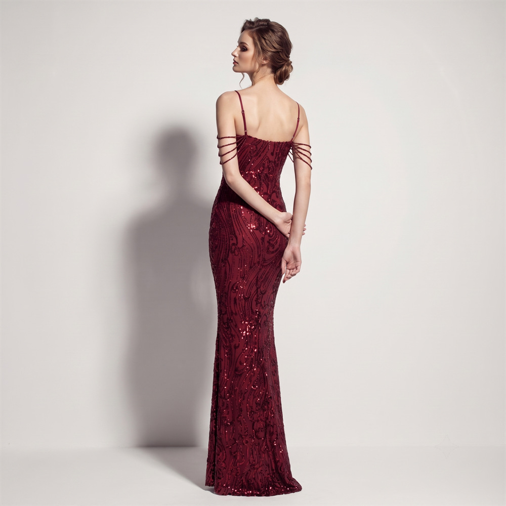 Banquet sling long dress catwalk evening dress