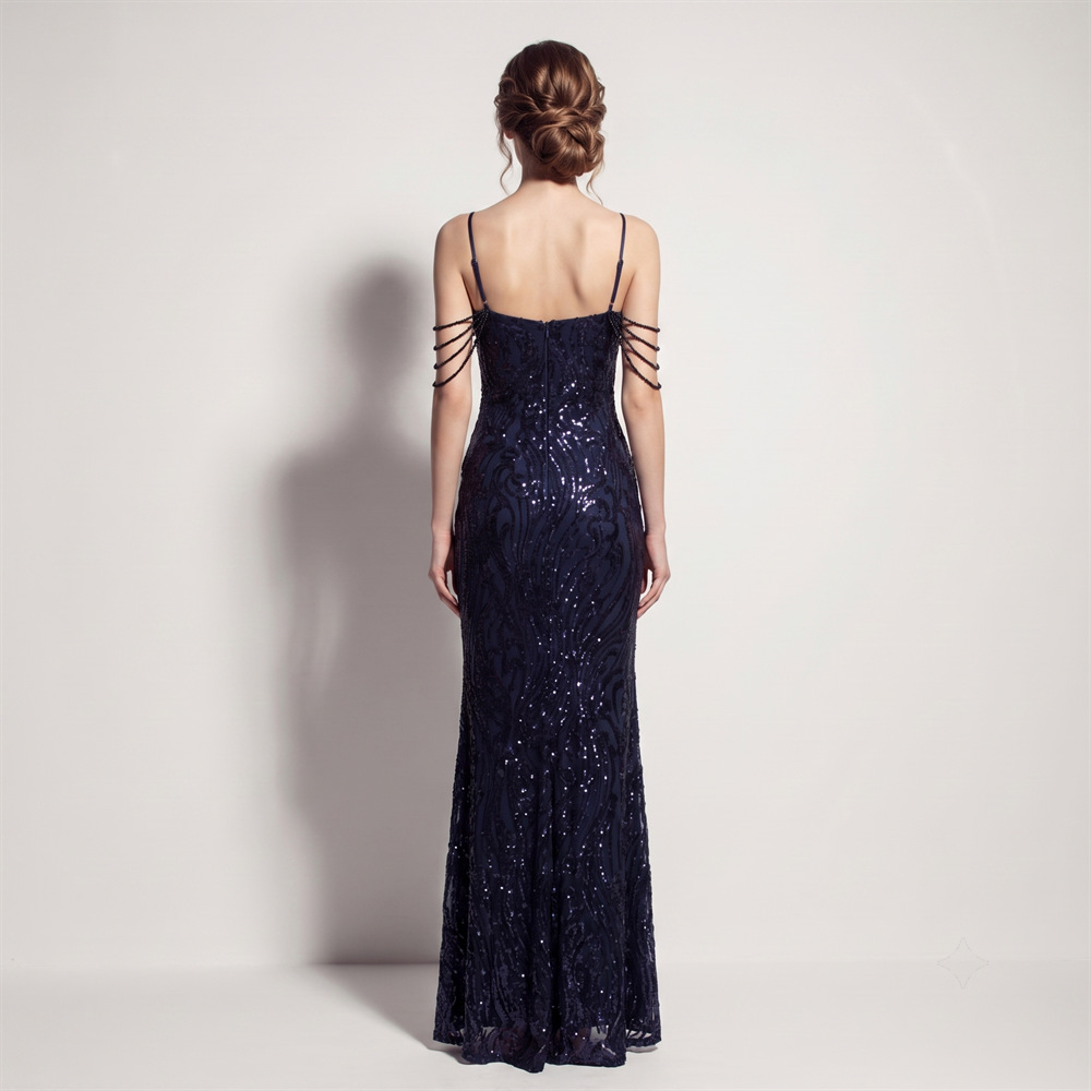 Banquet sling long dress catwalk evening dress