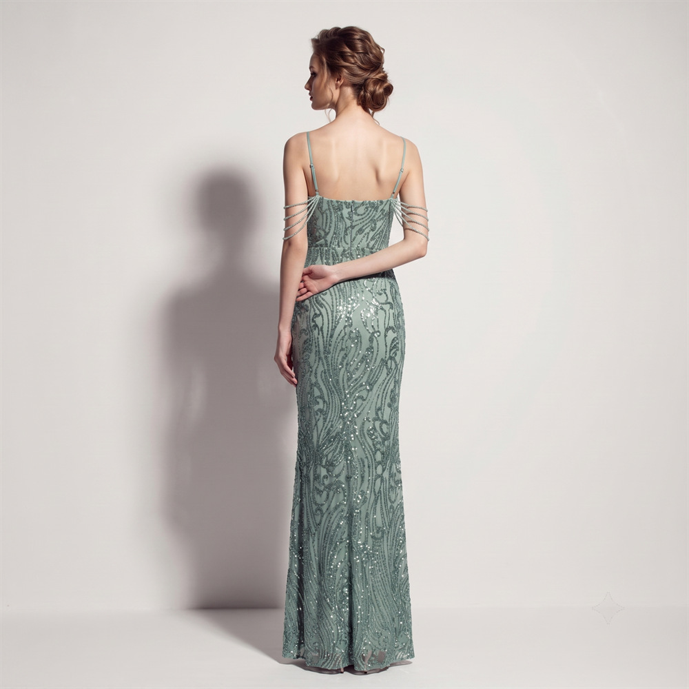 Banquet sling long dress catwalk evening dress