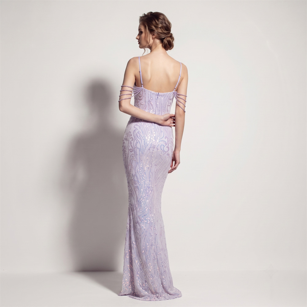 Banquet sling long dress catwalk evening dress