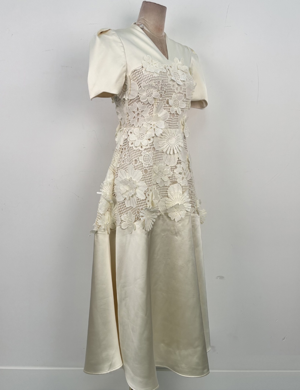 Temperament niche long dress A-line flowers dress
