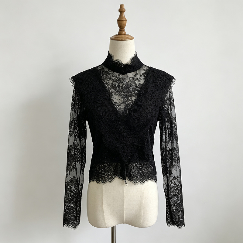 Slim sexy European style all-match pinched waist shirt