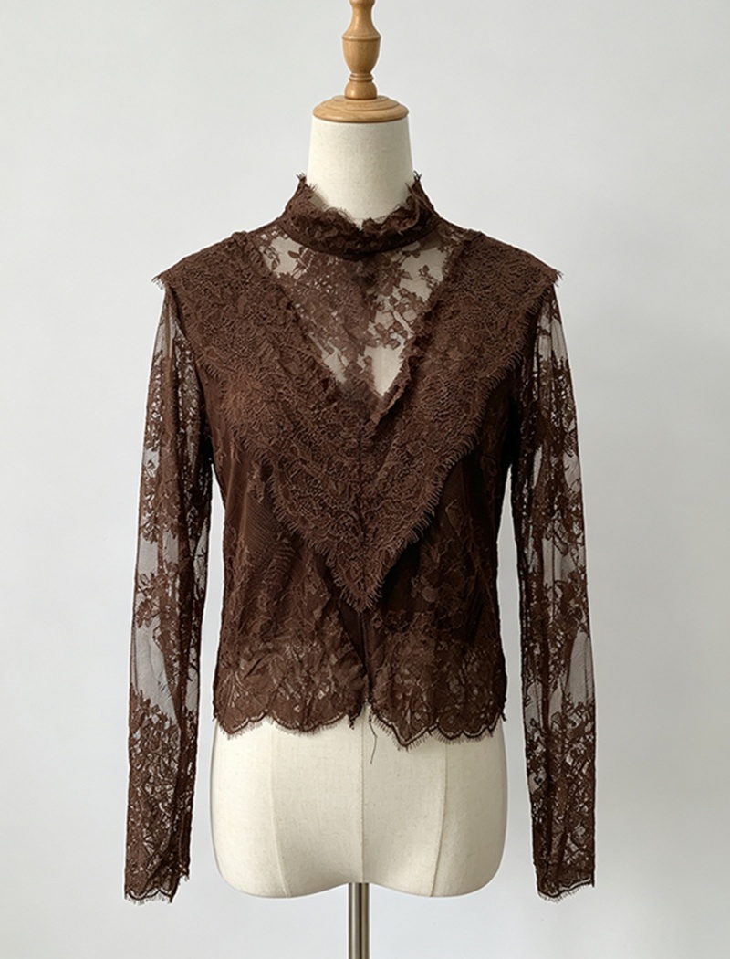 Slim sexy European style all-match pinched waist shirt