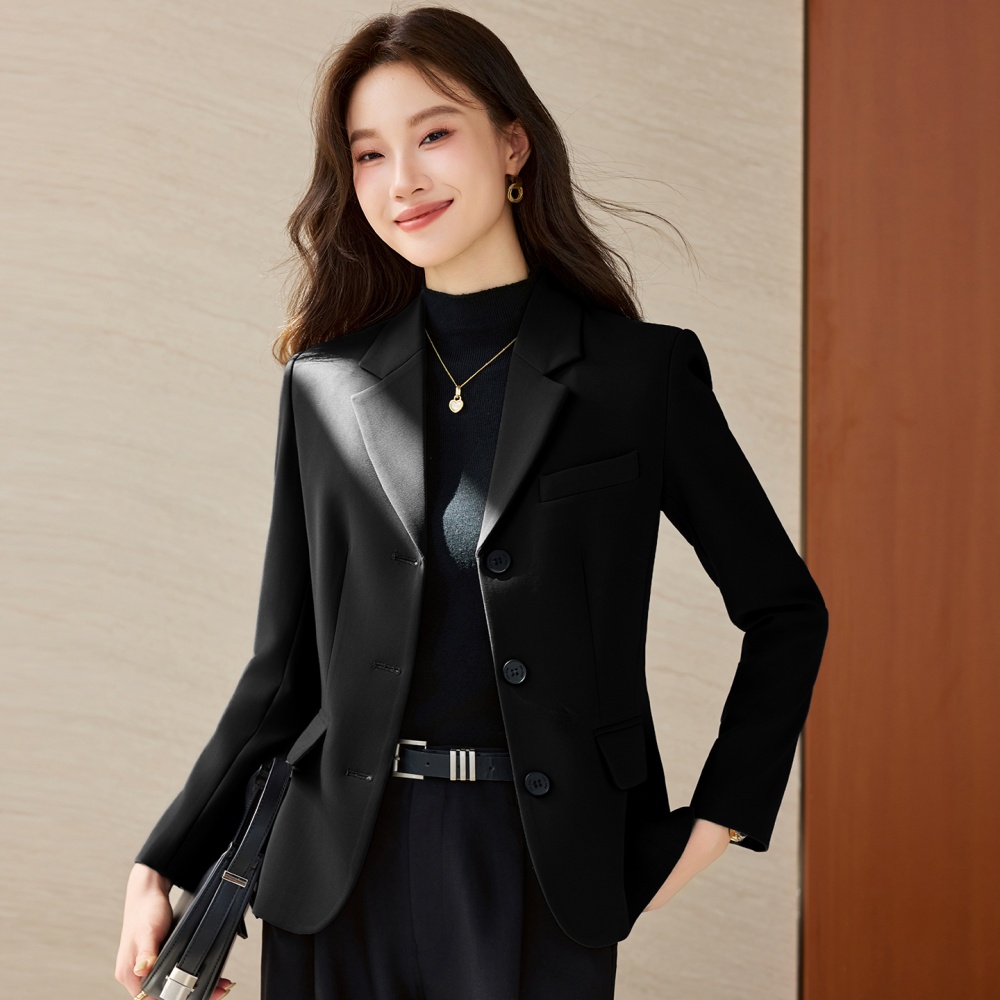 Slim black coat niche personality business suit
