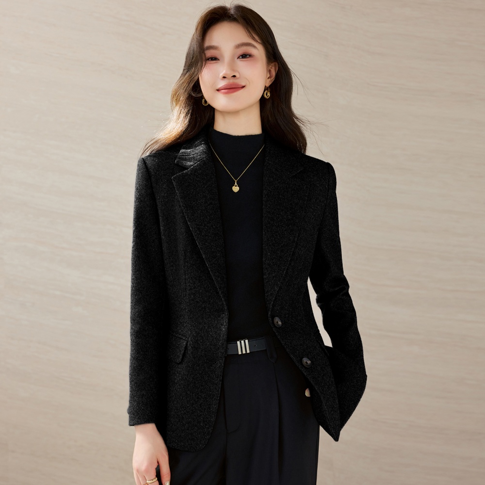 Retro commuting loose coat plaid all-match business suit