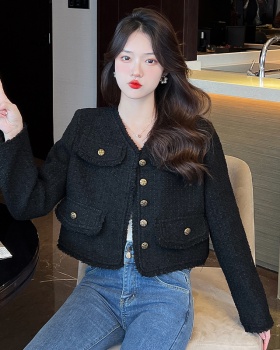 Black jacket spring and autumn coat for women