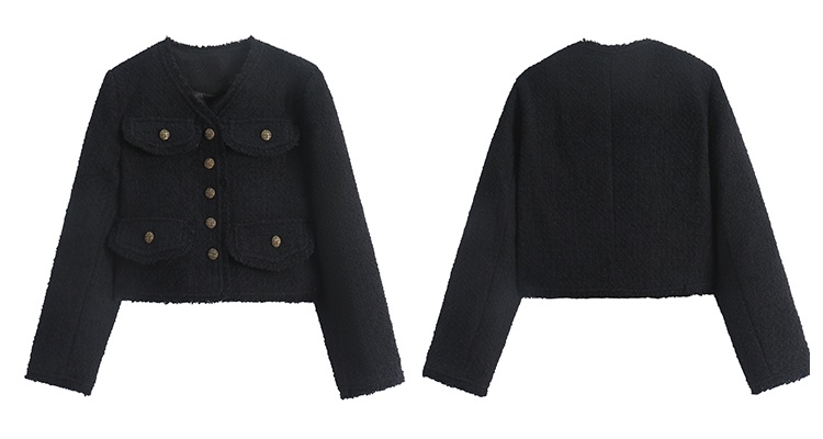 Black jacket spring and autumn coat for women