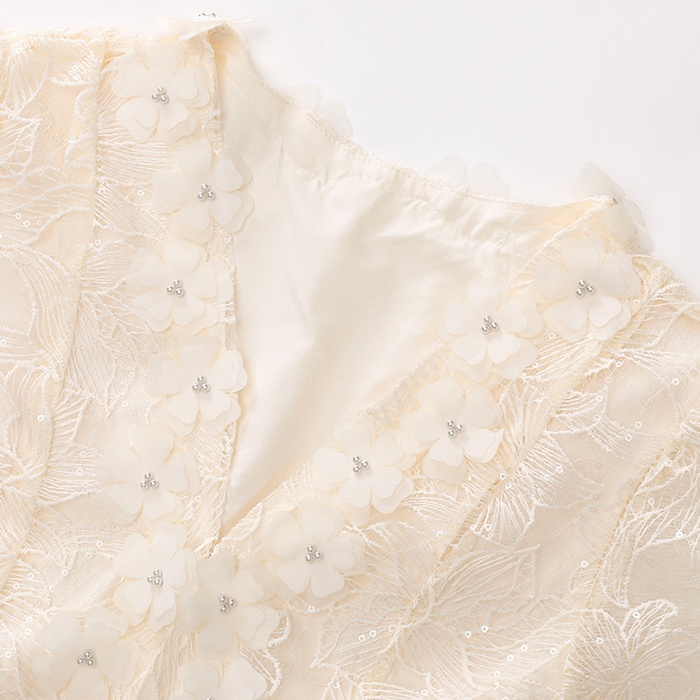 Colors embroidered waistcoat lady lace dress a set