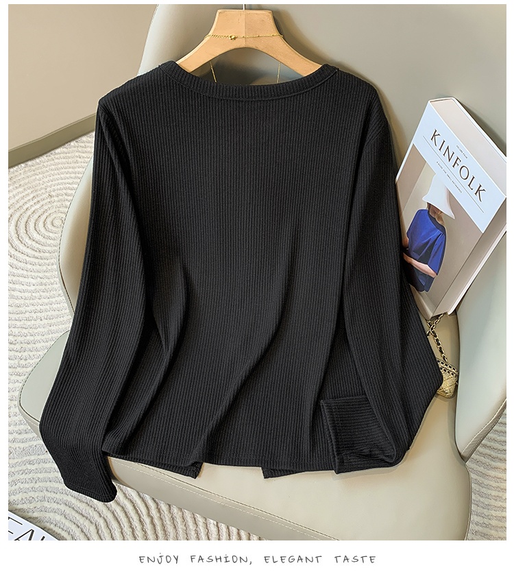 Single-breasted France style hollow tops for women