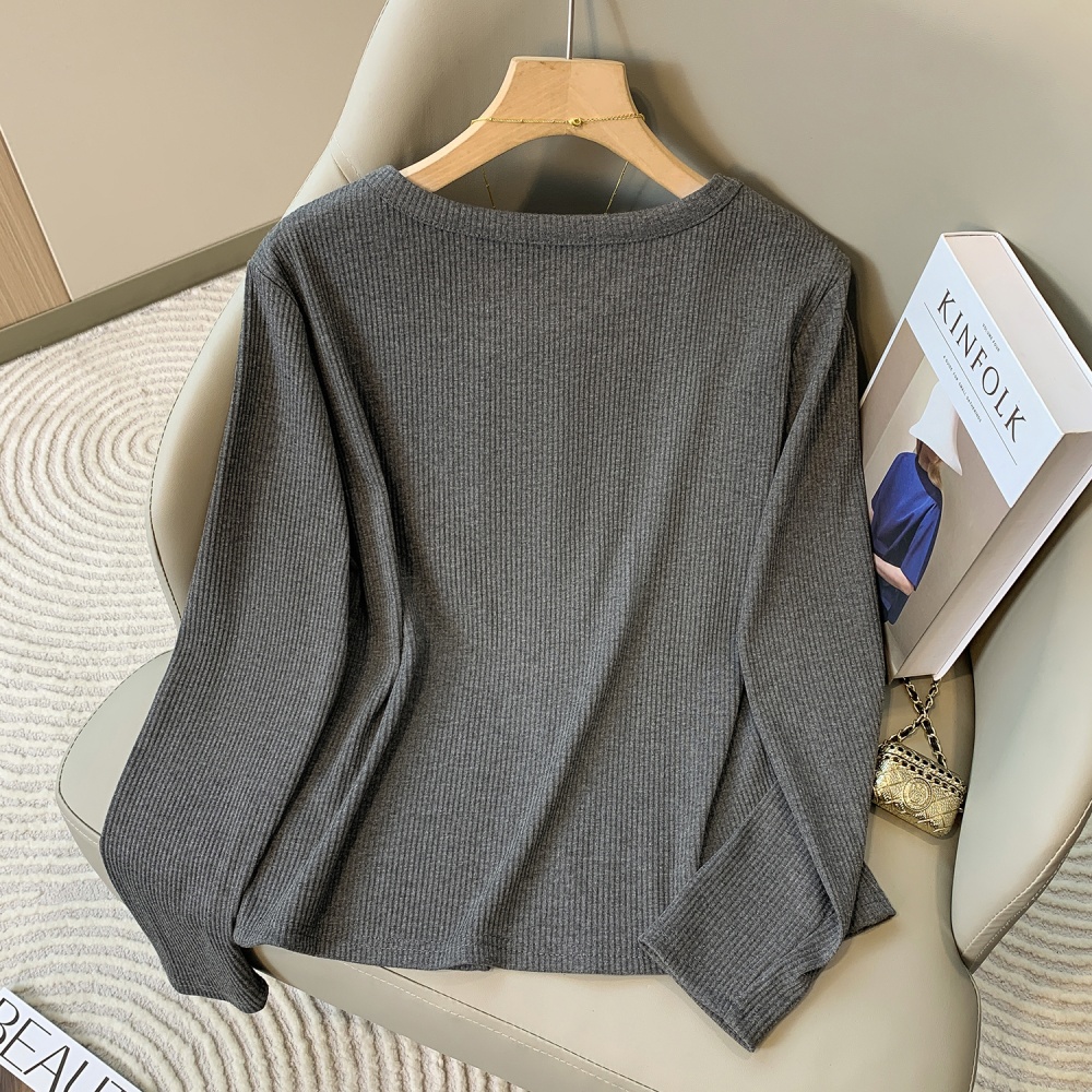 Single-breasted France style hollow tops for women
