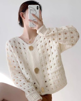 Small fellow short cardigan unique hollow jacket for women