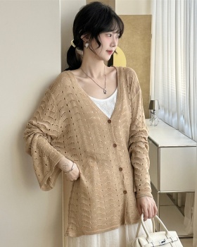 Long sleeve crochet cardigan loose tops for women
