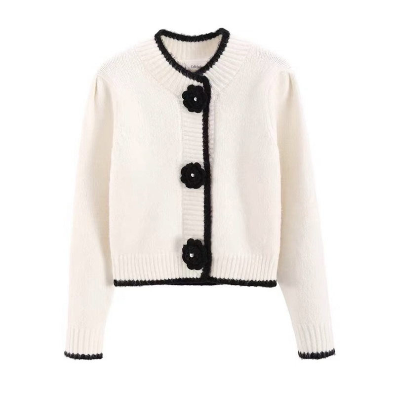 Mixed colors Korean style cardigan knitted coat for women