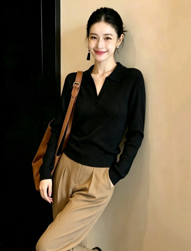 Slim autumn bottoming shirt inside the ride sweater