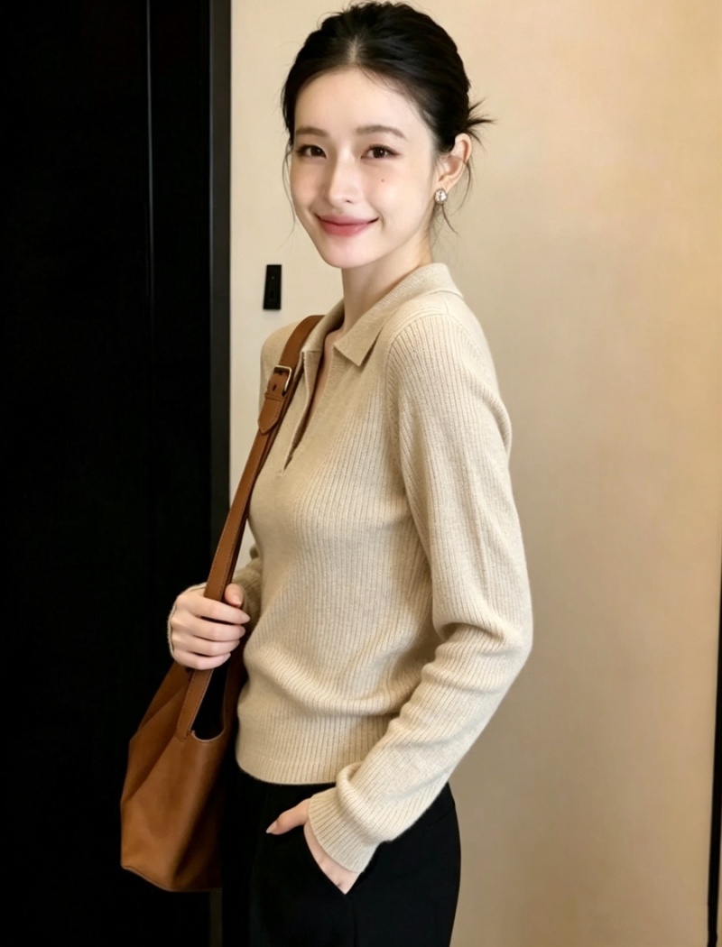 Slim autumn bottoming shirt inside the ride sweater