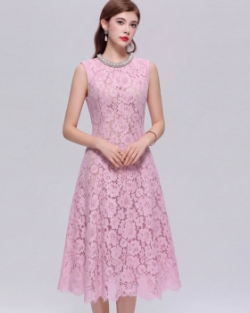 Slim elegant simple sleeveless flowers mermaid dress