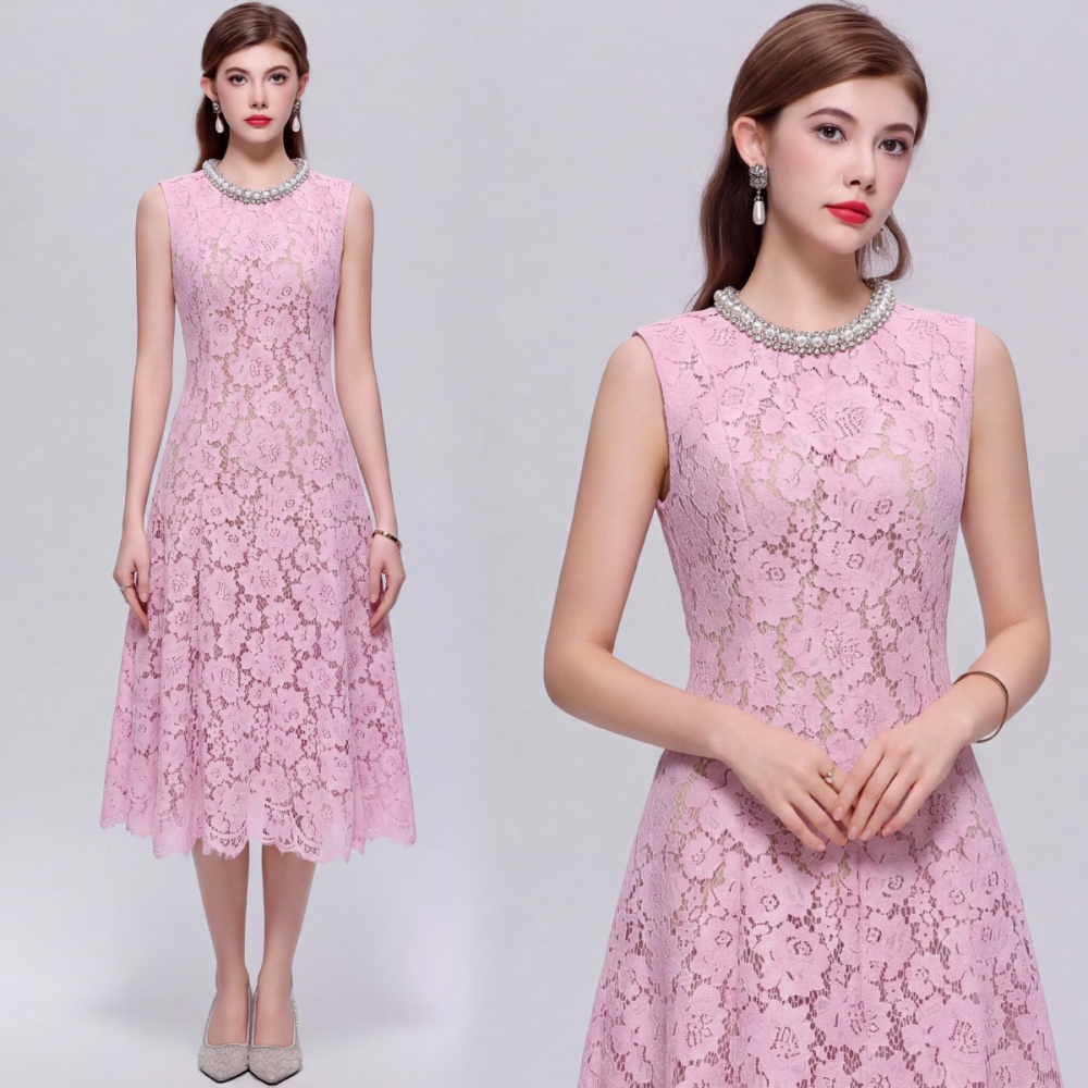 Slim elegant simple sleeveless flowers mermaid dress