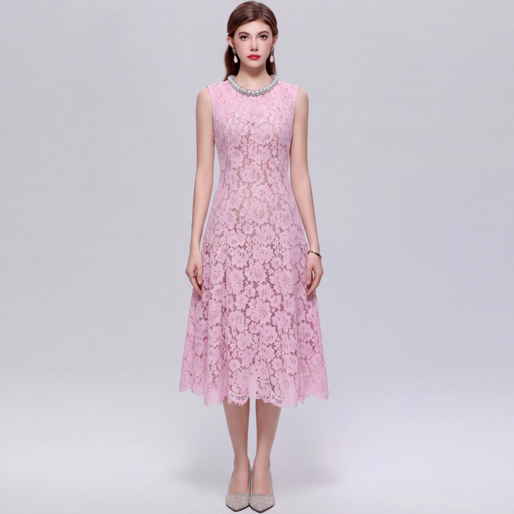 Slim elegant simple sleeveless flowers mermaid dress