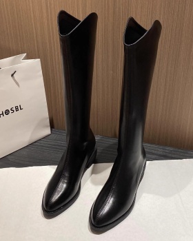 Women knee length boots with fleece