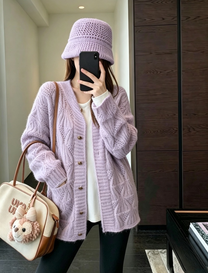 Autumn and winter coat knitted cardigan for women