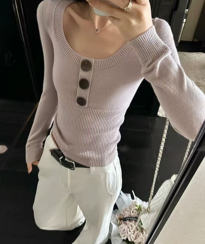 All-match pullover tops slim tender sweater for women