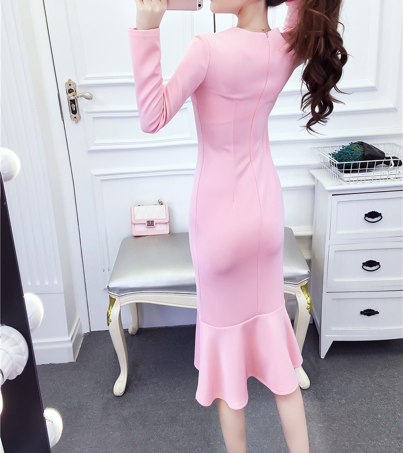 Slim long formal dress autumn and winter dress