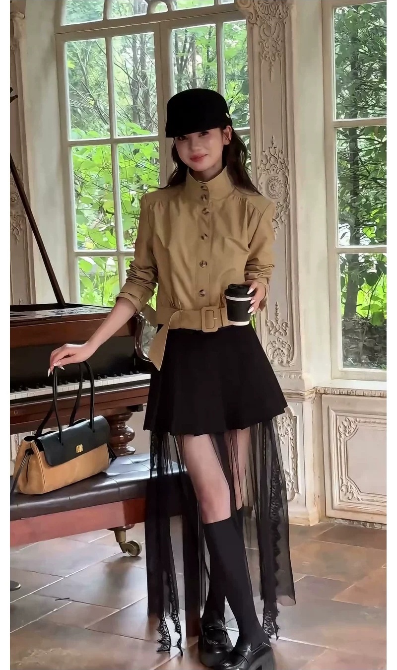 Single-breasted fashion autumn coat