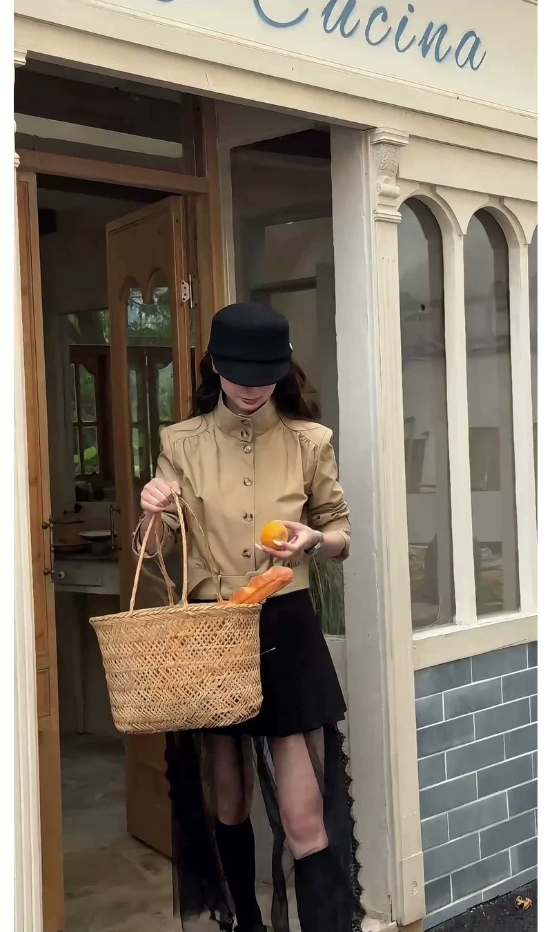 Single-breasted fashion autumn coat
